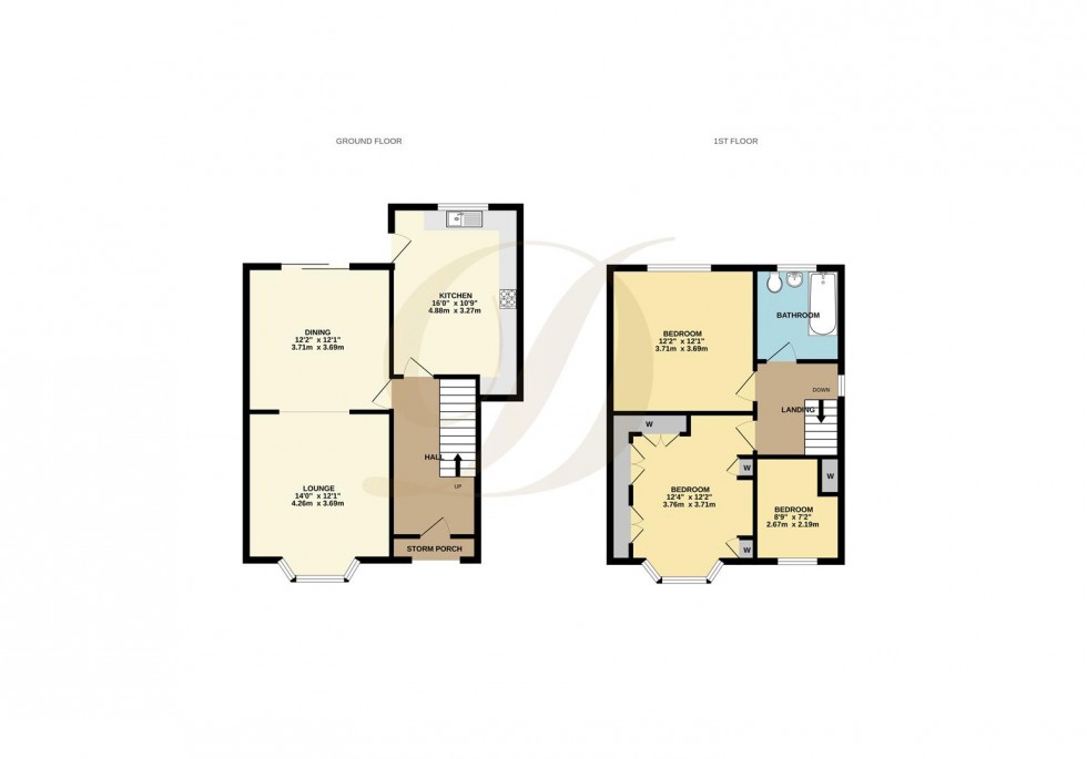 Floorplan for Hillbrae Avenue, Moss Bank, St Helens, WA11 7DL
