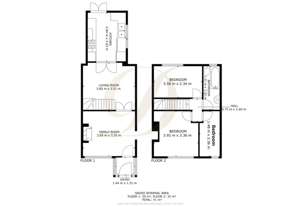 Floorplan for Roland Avenue, Haresfinch, WA11 9AS