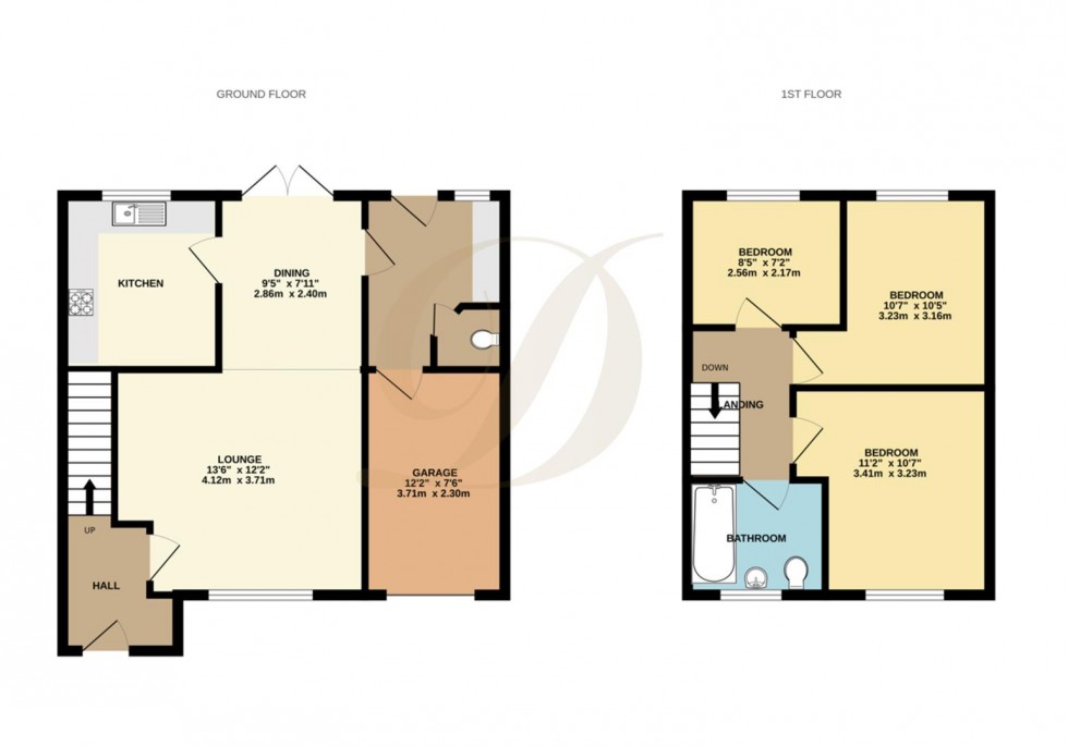 Floorplan for Central Drive, Rainford, St Helens, WA11 8DE