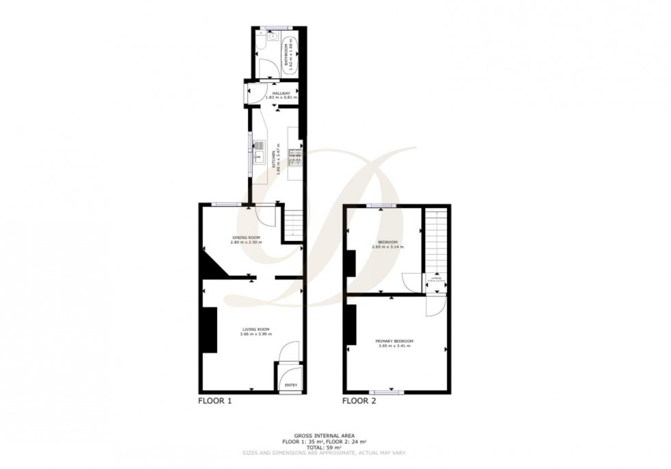 Floorplan for Gleave Street, St Helens, WA10 1UA