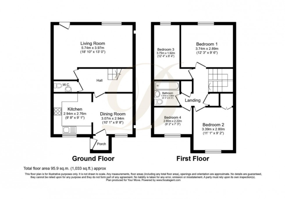 Floorplan for Birleywood, Skelmersdale, WN8 9BS