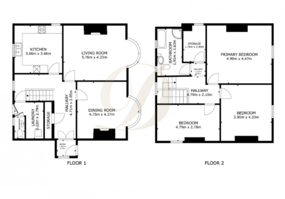Floorplan for Kiln Lane, Dentons Green, St Helens