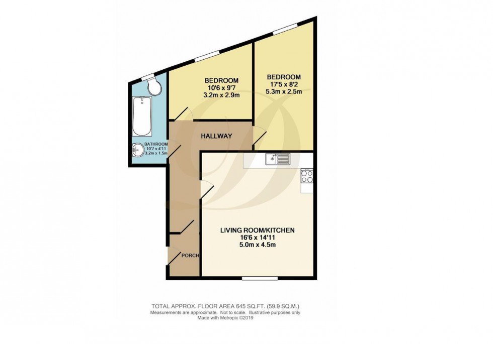 Floorplan for North Road, Cowley Hill, St Helens, Park View Apartments, Flat 8, North Road Cowley Hill, St Helens, Merseyside, WA10 2TZ