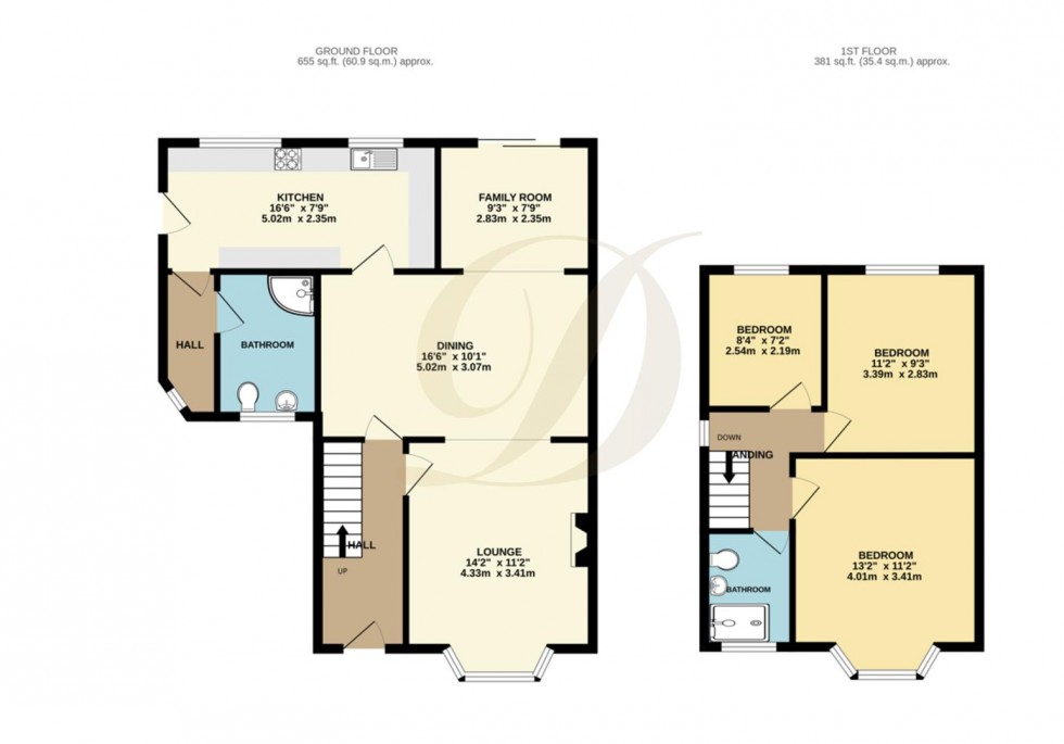 Floorplan for Myrtle Grove, Billinge, Wigan, WN5 7QF