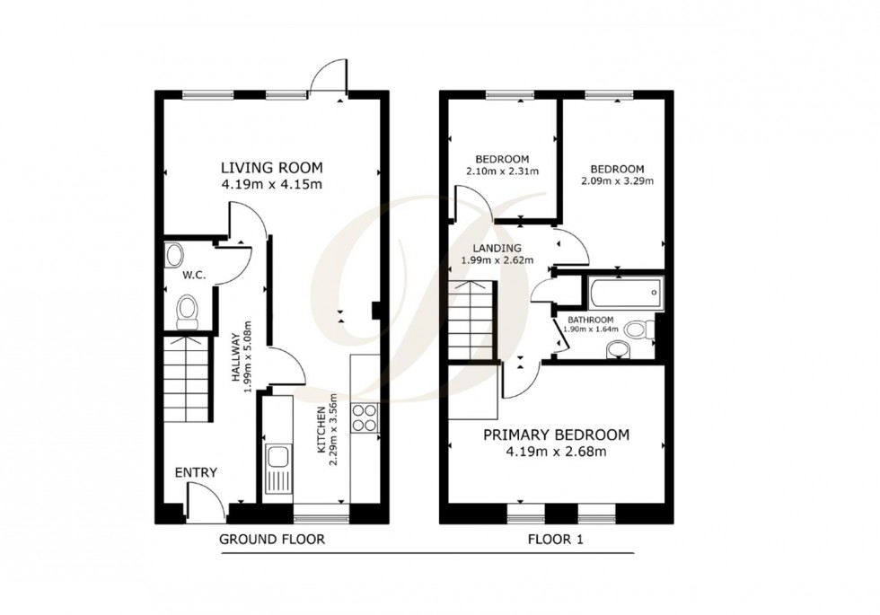 Floorplan for Deerfield Close, Blackbrook, WA9 1